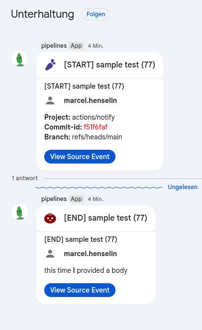 githaub-action google-chat